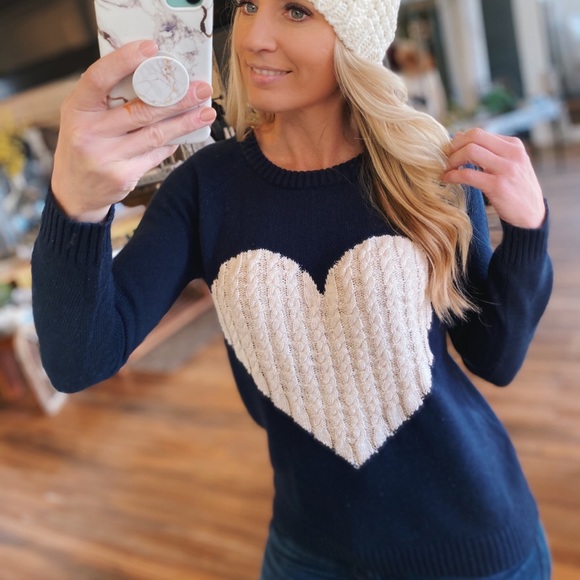 SO MUCH LOVE SWEATER-NAVY/IVORY - Picture 3 of 5